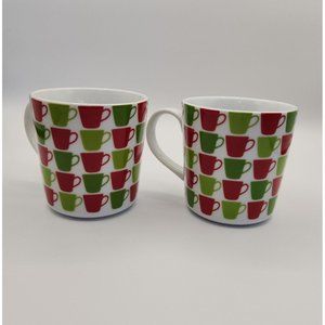 Crate & Barrel Holiday Coffee Mugs set of 2